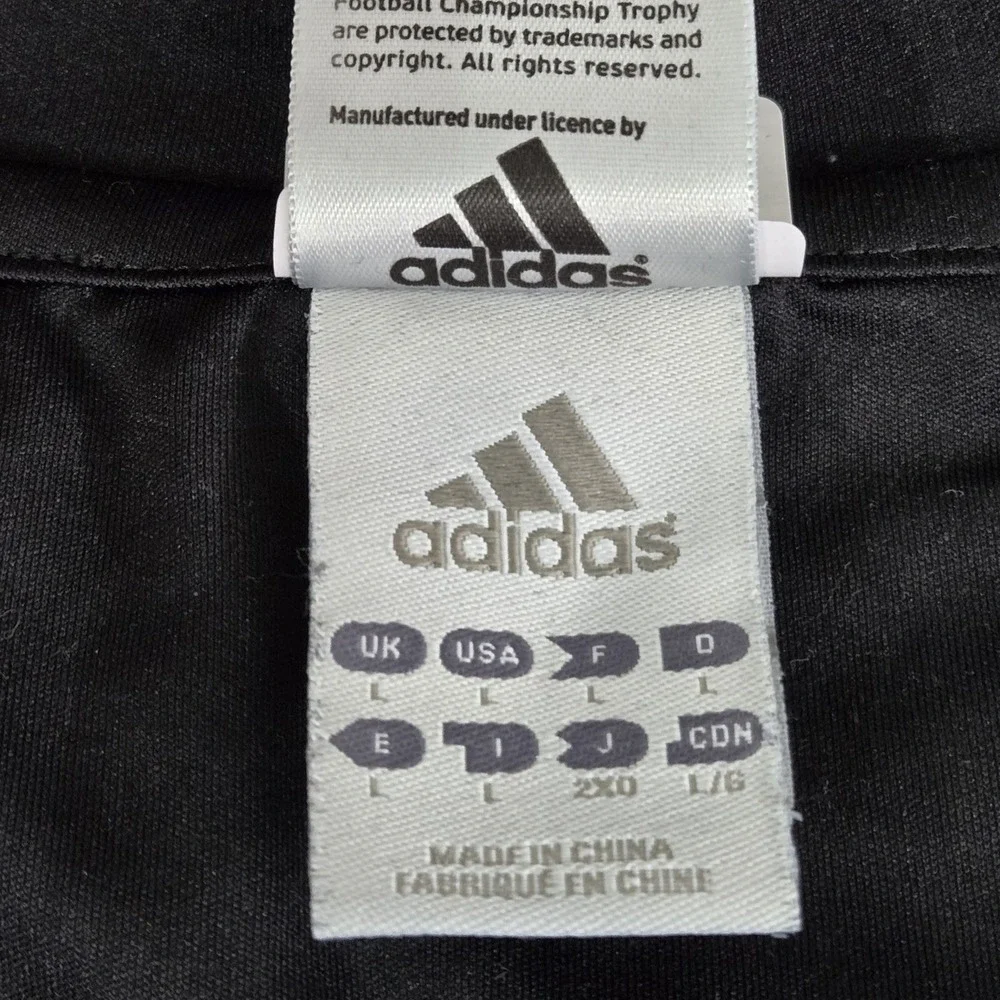 Adidas‎ Men Shirt L Black Center Logo Embroidery Graphic Print Euro 2012 Soccer